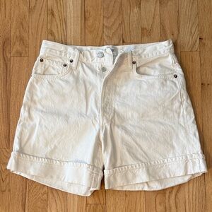 Agolde cream Women's Denim Roll-Hem Shorts